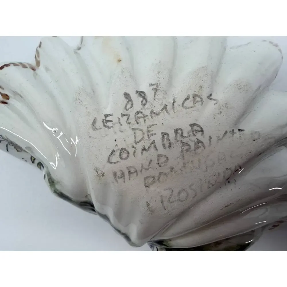 Ceramicas Coimbra Portugal Shell Bowls Set Hand Painted Marta Sec XVIII 1.14lb